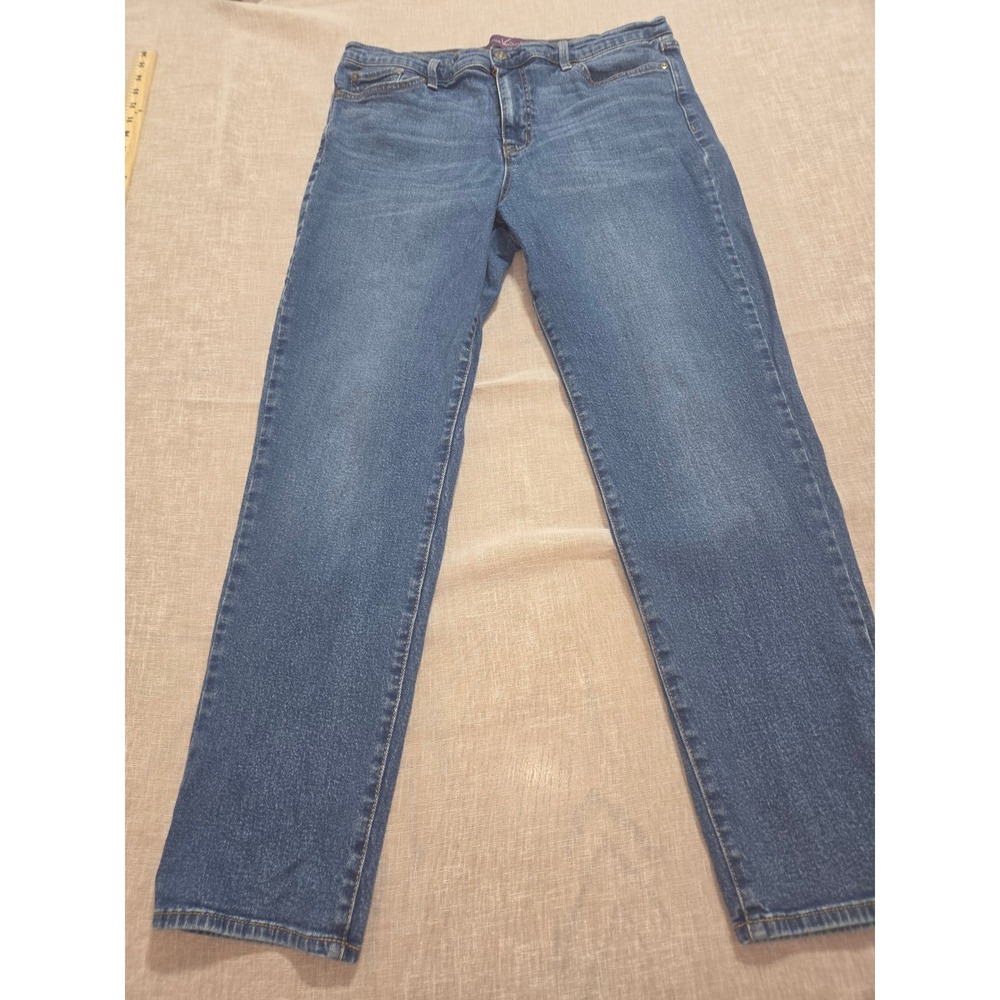 Gloria Vanderbilt Womens Boyfriend Jeans Medium Wash Blue Denim Size 10